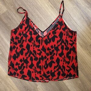 SHEIN Red and Black Animal Print Camisole